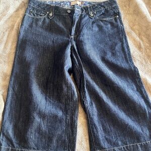 PAIGE Dark Blue Wide Leg Jeans